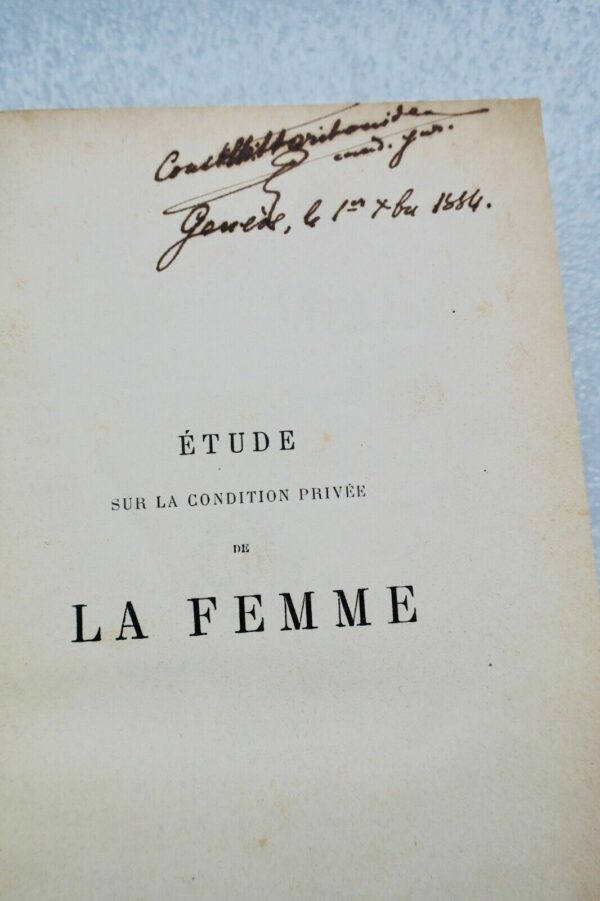 FEMME  Etude sur la condition privée de la femme dans le droit ancien..1885 – Image 10