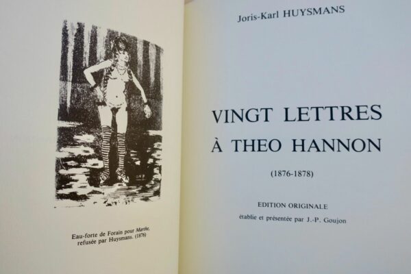 HUYSMANS Joris-Karl Vingt lettres à Théo Hannon (1876-1878)