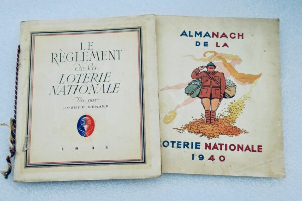 LOTERIE NATIONALE Almanach de la Loterie Nationale 1940 + règlement ill-Hémard