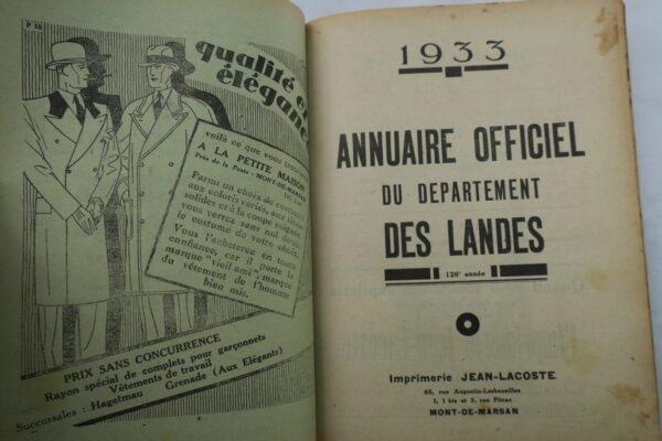 Landes 1933. Annuaire officiel des Landes – Image 11