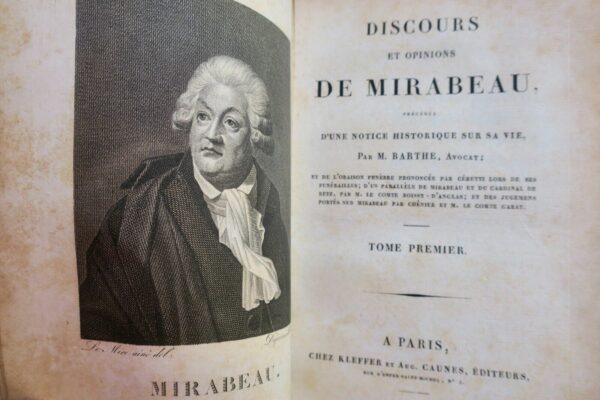 MIRABEAU - Discours et Opinions de Mirabeau précédés d'une Notice.. 1820