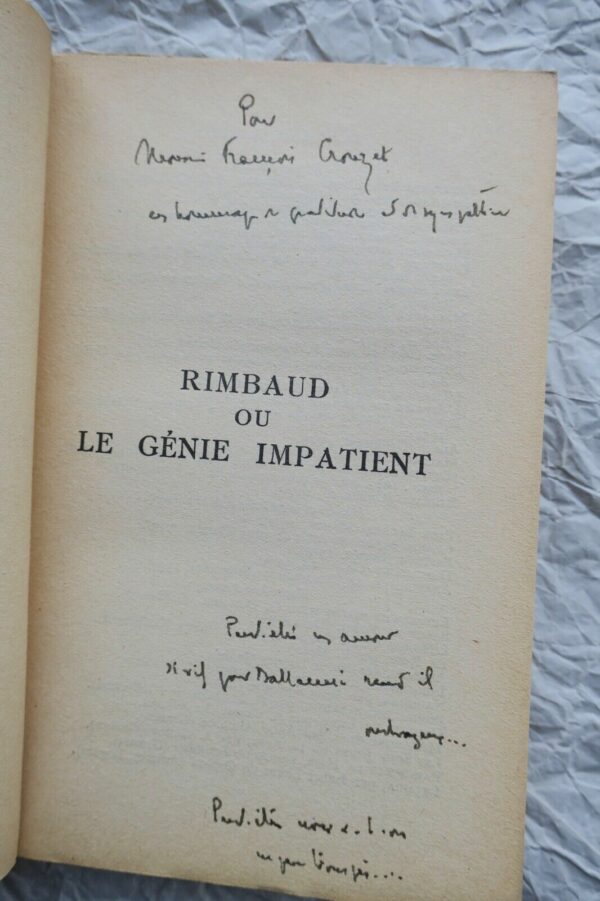 MONDOR RIMBAUD OU LE GENIE IMPATIENT SP + dédicace