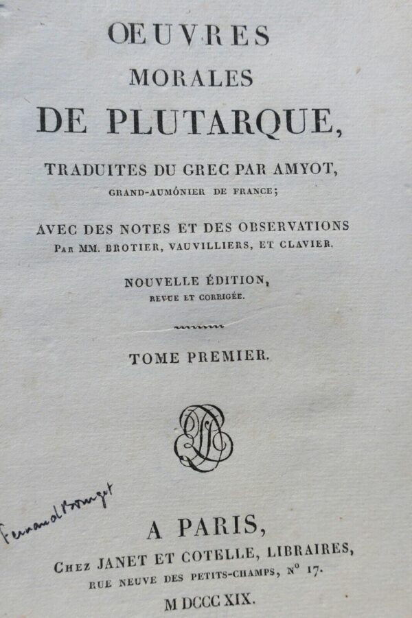 Plutarque oeuvres traduites 1818 – Image 6