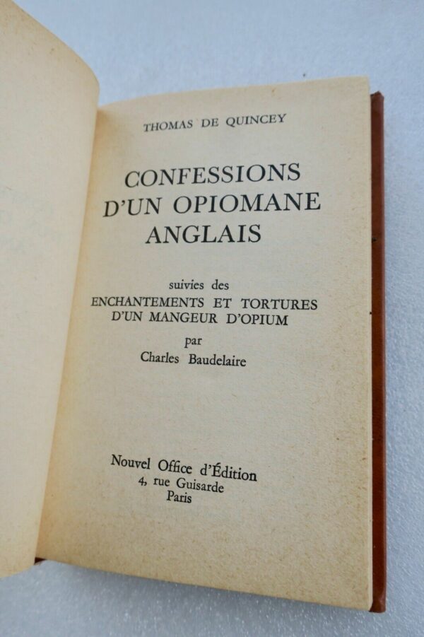 Quincey Thomas Confessions d'un opiomane anglais, suivies des enchantements.. – Image 3