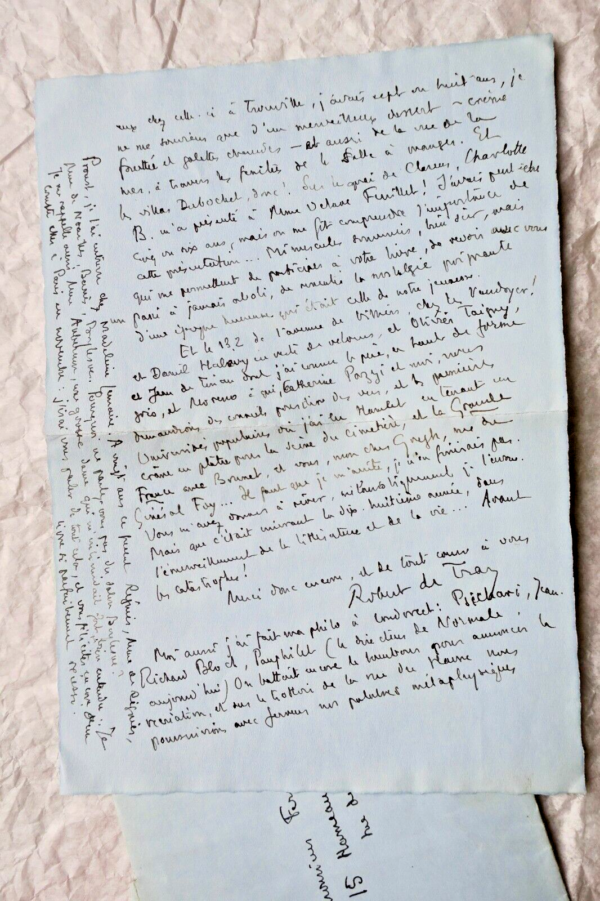 ROBERT de TRAZ lettre autographe manuscrite & signée – Image 3