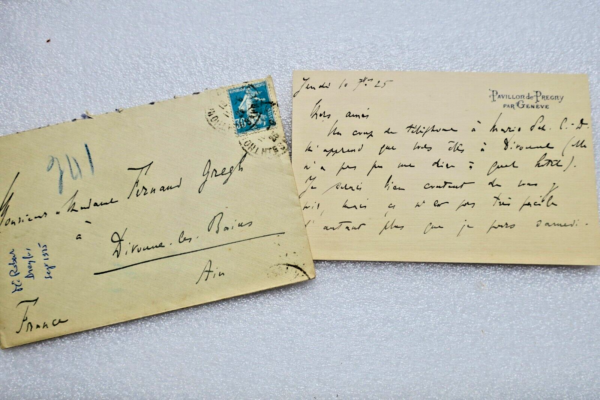 Robert Dreyfus à Fernand Gregh lettre autographe manuscrite