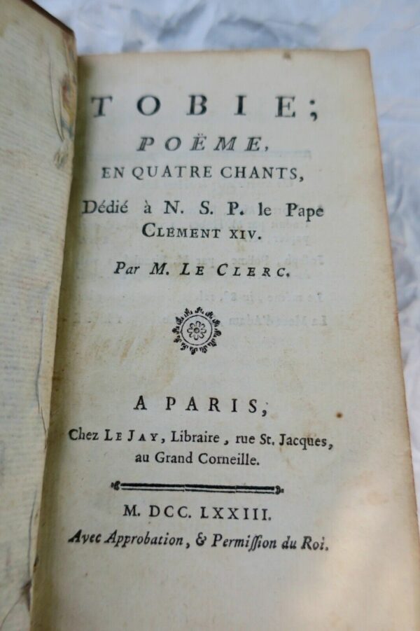 TOBIE. Poème en Quatre Chants 1773 – Image 3