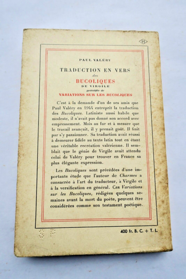 VALERY PAUL TRADUCTION EN VERS DES BUCOLIQUES DE VIRGiLE SP – Image 3