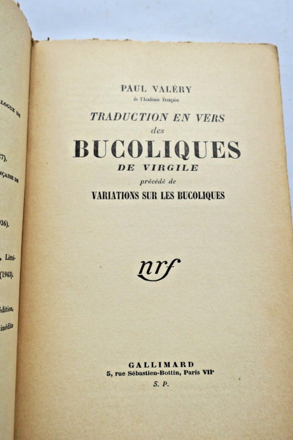 VALERY PAUL TRADUCTION EN VERS DES BUCOLIQUES DE VIRGiLE SP – Image 8