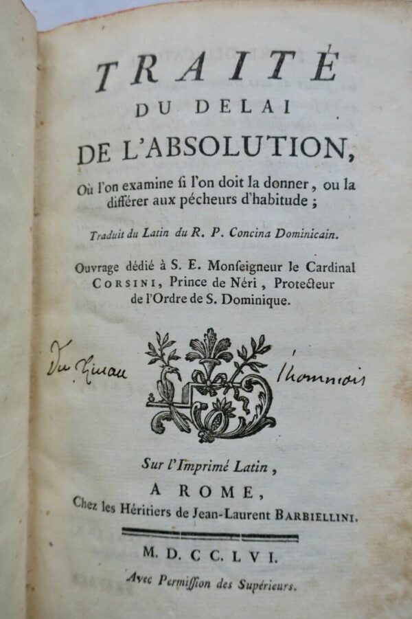 absolution TRAITE DU DELAI DE L'ABSOLUTION, OU L'ON EXAMINE SI L'ON DOIT 1756 – Image 6