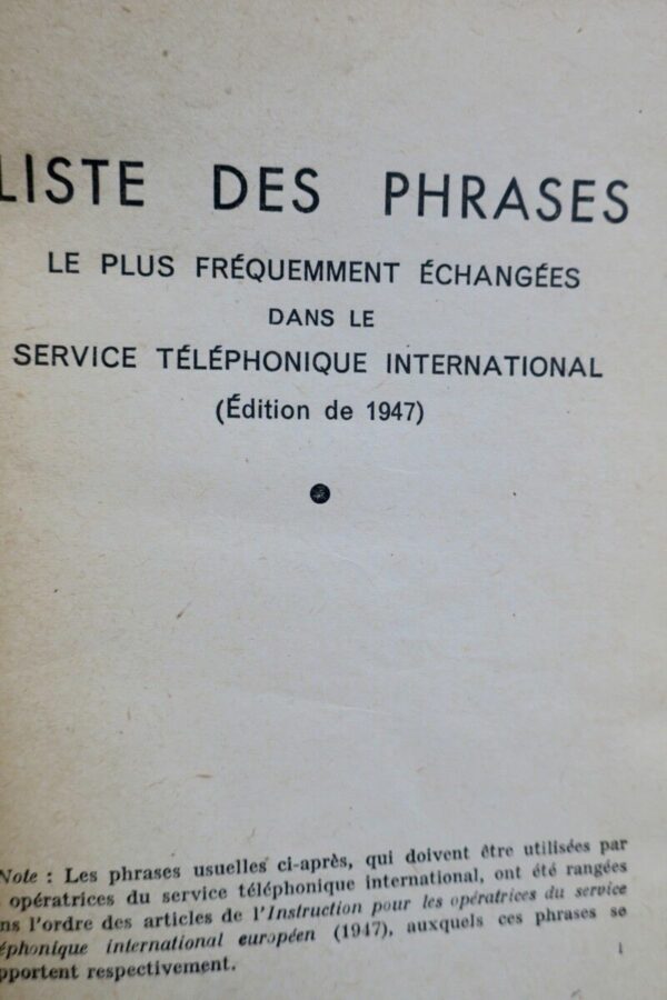 téléphone Comite Consultatif International Téléphonique