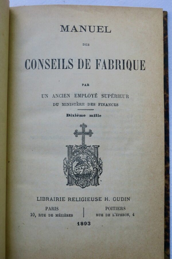 Fabrique Manuel des conseils de fabrique 1893 – Image 3