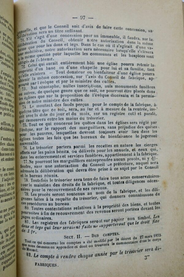 Fabrique Manuel des conseils de fabrique 1893 – Image 4