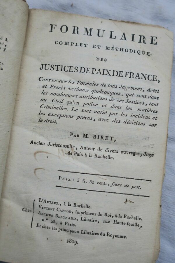 Formulaire complet et méthodique des Justices de Paix de France 1819 – Image 3