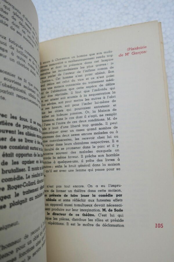 Garçon, Maurice L'Affaire Sade : Compte rendu exact du procès intenté par le... – Image 4