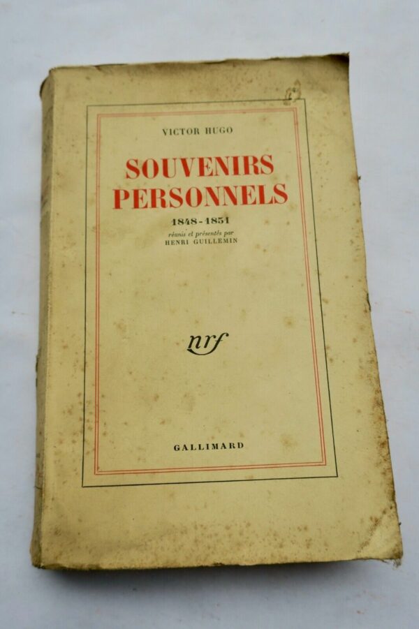 HUGO SOUVENIRS PERSONNELS 1848-1851 SP