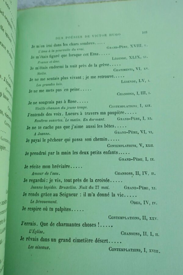 Victor Hugo index alphabétique de toutes ses poésies, derniers docu.. – Image 5