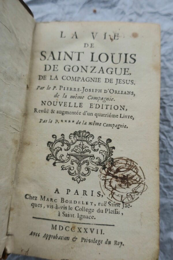 Vie de saint Louis de Gonzague de la compagnie de Jésus 1727 – Image 3