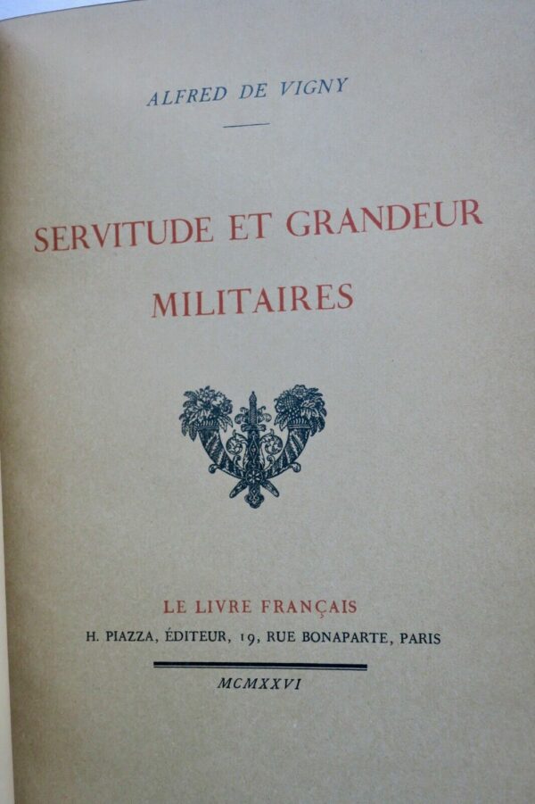 Vigny Servitude et Grandeur Militaires PIAZZA – Image 7